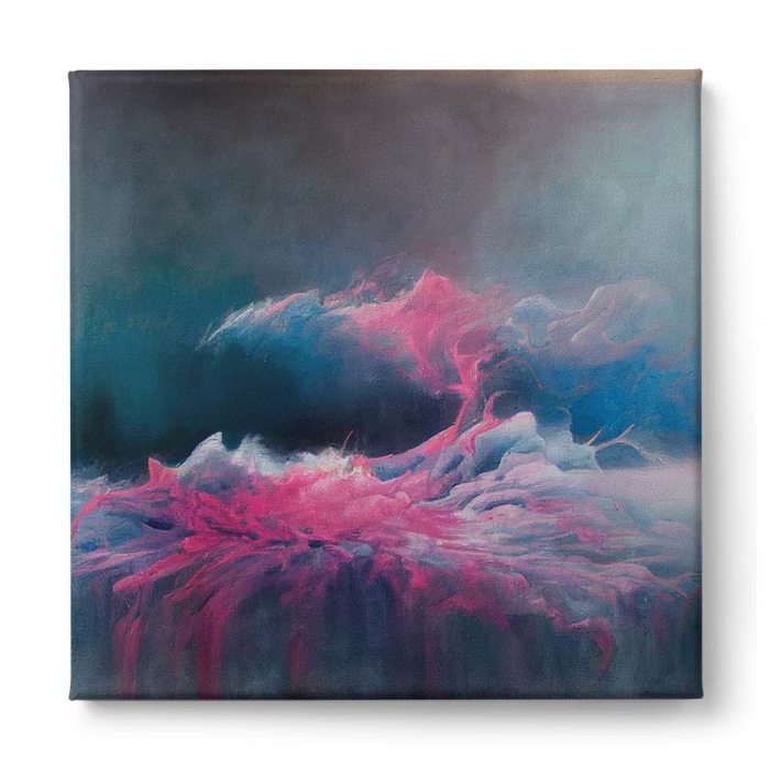 Tablou canvas, abstract, modern, nuante roz, pentru living, birou [2]