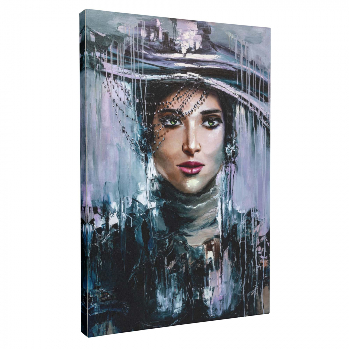 Tablou canvas, abstract, portret fata, colorat, pentru dormitor, living [2]