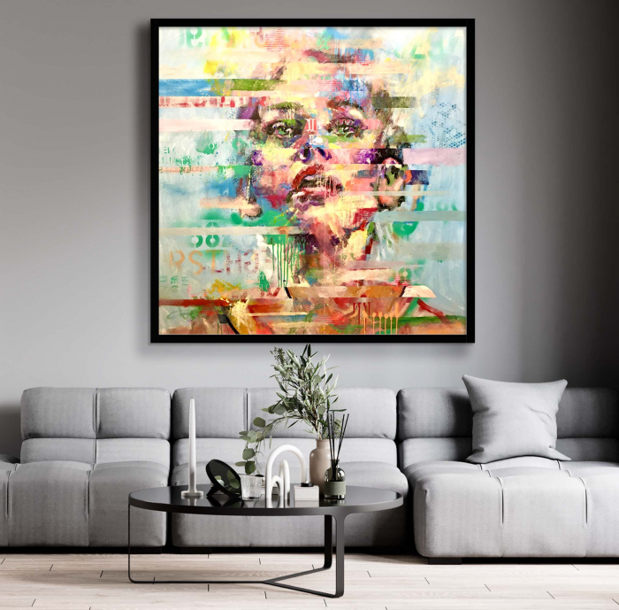 Tablou canvas, abstract, portret modern, multicolor, pentru sufragerie [1]