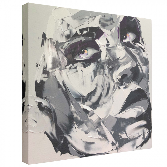Tablou canvas, alb negru, portret femeie, alb negru, pentru living [2]