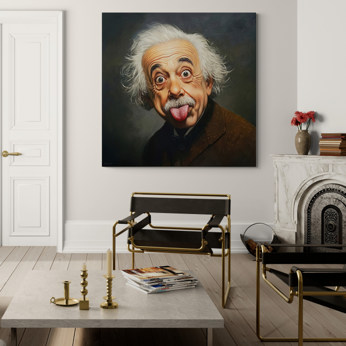 Tablou Canvas Albert Einstein – Portret Comic [1]