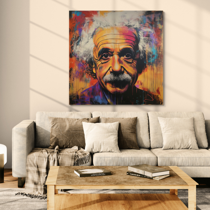 Tablou Canvas Albert Einstein – Portret Comic [1]