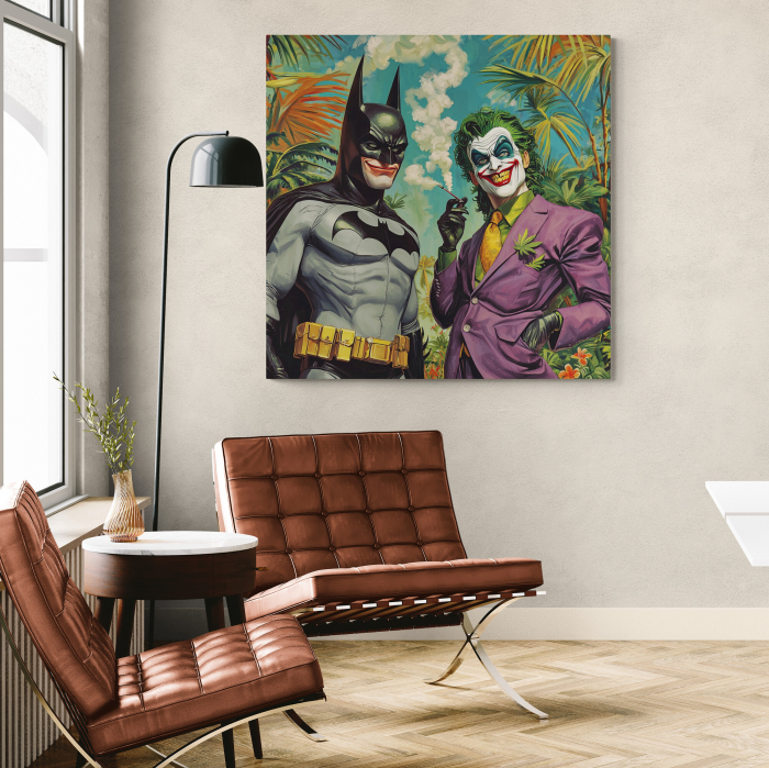 Tablou canvas pătrat cu Batman și Joker [1]