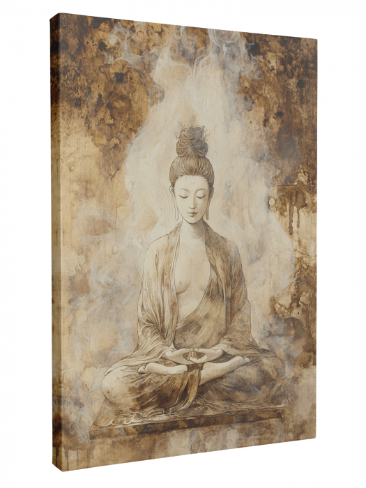 Tablou canvas cu imaginea unei figuri stilizate Buddha în poziție de meditație [2]