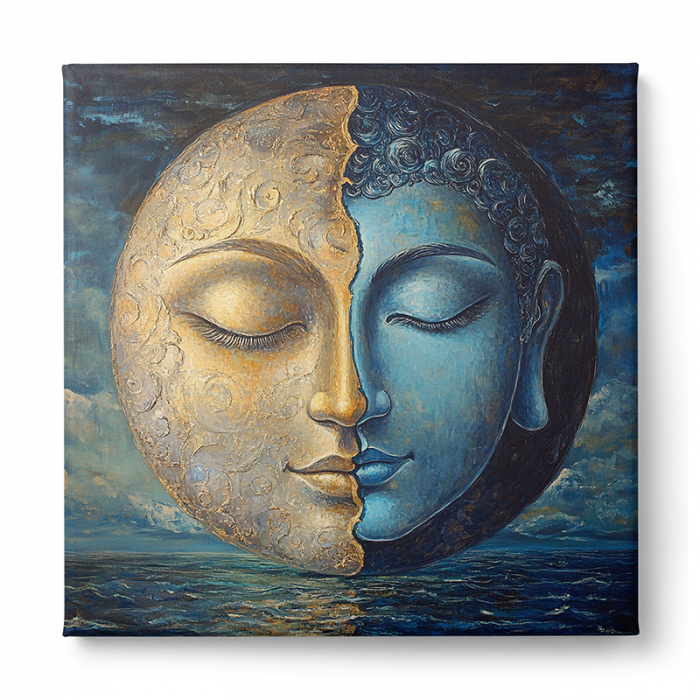 Tablou Canvas Buddha și Luna [3]