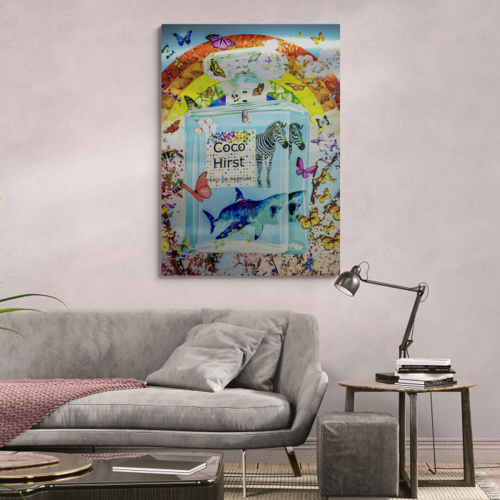 Tablou Canvas Chanel Fantezie, Fluturi, Zebră, Rechin, Pop Art [1]