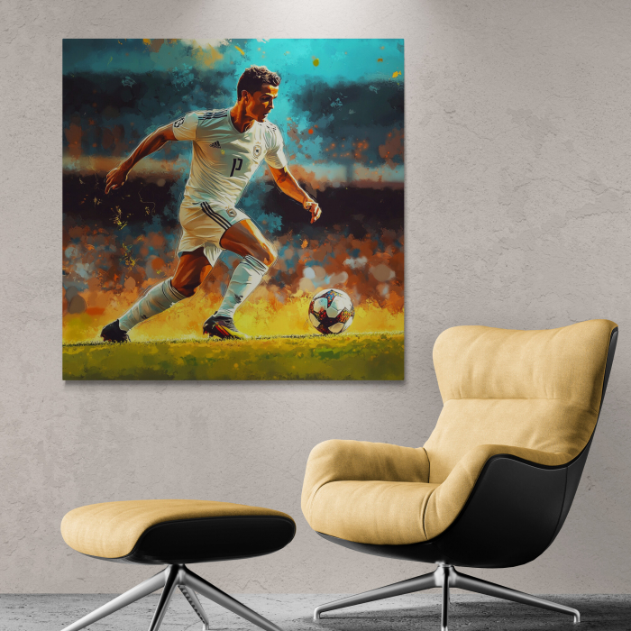 Tablou canvas cu Cristiano Ronaldo în acțiune pe teren [1]