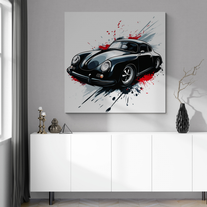 Tablou canvas cu o mașină clasică neagră [1]
