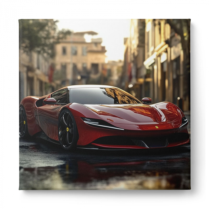 Tablouri canvas mașini Ferrari roșii, imortalizate pe străzi elegante [3]