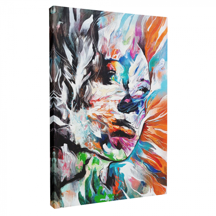 Tablou canvas, femeie, abstract, multicolor, pentru sufragerie, 70 x 90 cm [2]