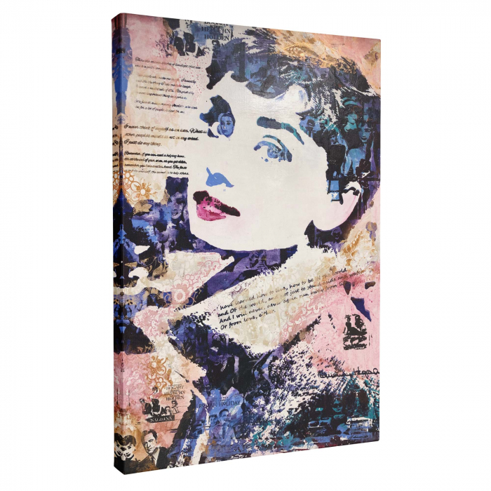 Tablou canvas, femeie, Audrey, multicolor, pentru living, 70 x 90 cm [2]
