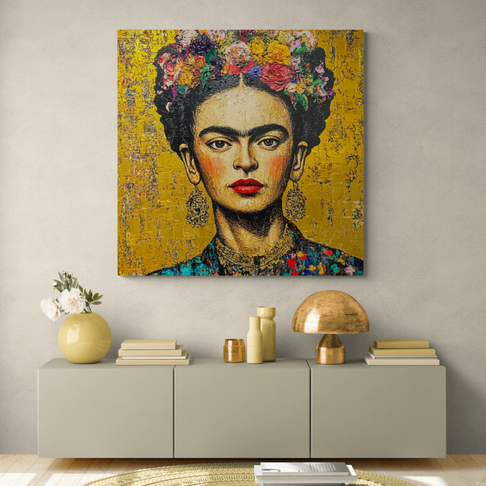 Tablou Canvas Portret Colorat Frida Kahlo [1]