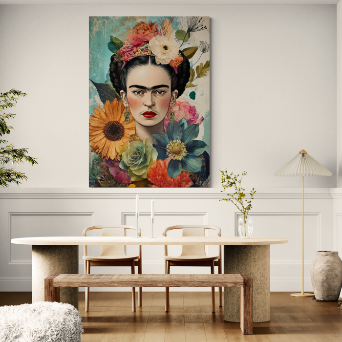 Tablou Canvas Frida Kahlo – Portret Floral [1]