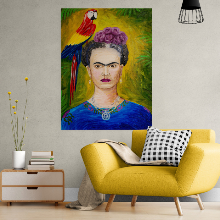 Tablou Canvas Portret Colorat Frida Kahlo [1]