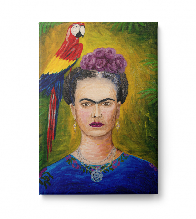 Tablou Canvas Portret Colorat Frida Kahlo [2]