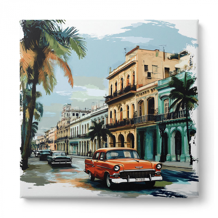 Tablou canvas cu o scenă urbană retro din Havana [2]