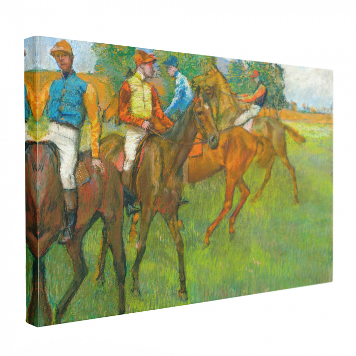 Reproducere modernă a operei „Before the Race” de Degas pe canvas. [2]