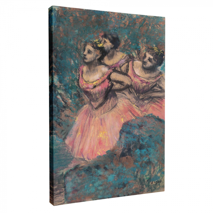 Tablou canvas cu dansatoare în roșu de Edgar Degas. [2]