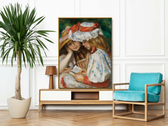 Reproducere modernă pe canvas a operei Two Girls Reading de Renoir. [1]