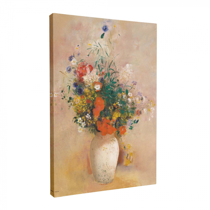 Tablou abstract cu flori de câmp în vază, stil modern [2]