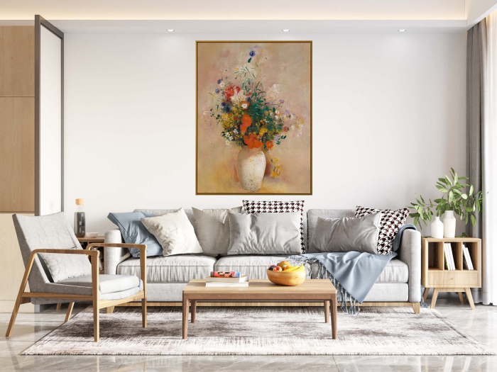 Tablou abstract cu flori de câmp în vază, stil modern [1]