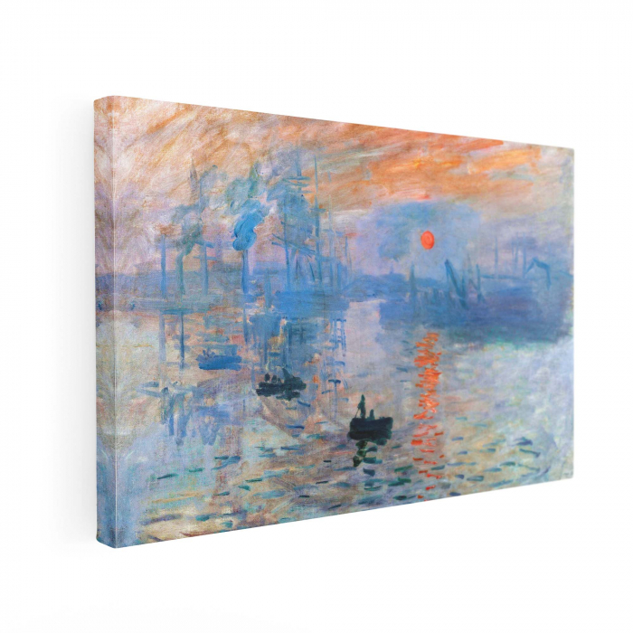 Reproducere canvas Monet Impression, Sunrise în living [2]