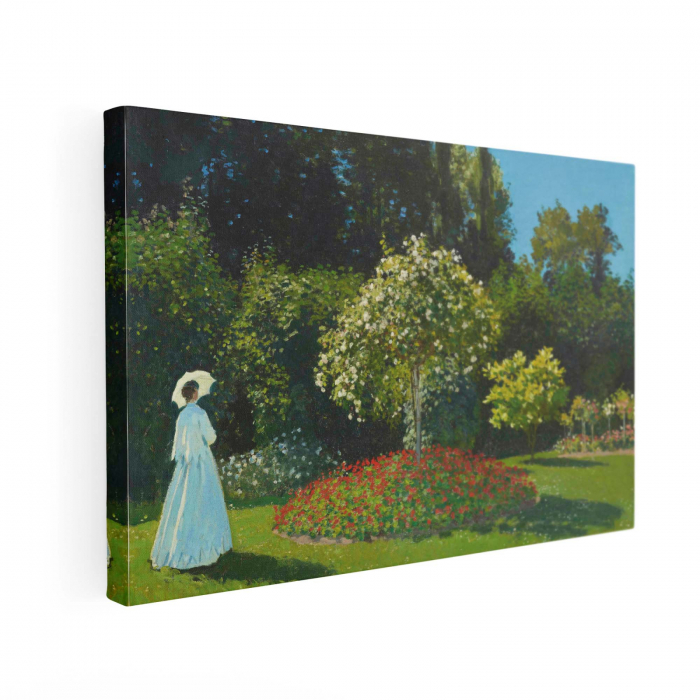 Reinterpretare modernă a tabloului Lady in the garden de Monet pe canvas. [2]