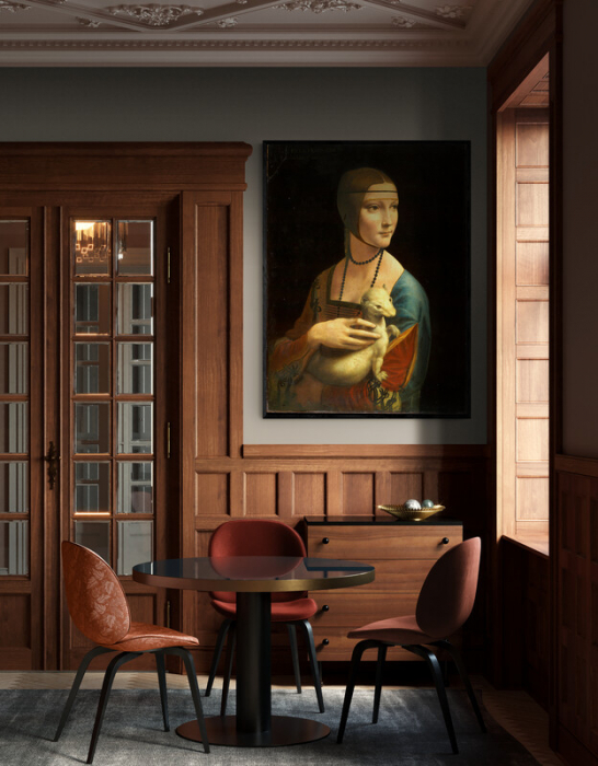 Reinterpretare modernă a Lady with an Ermine pe canvas [3]