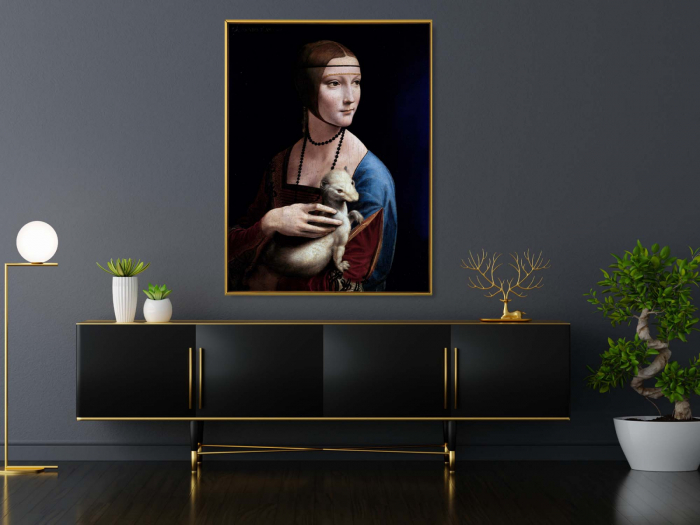 Reinterpretare modernă a Lady with an Ermine pe canvas [1]