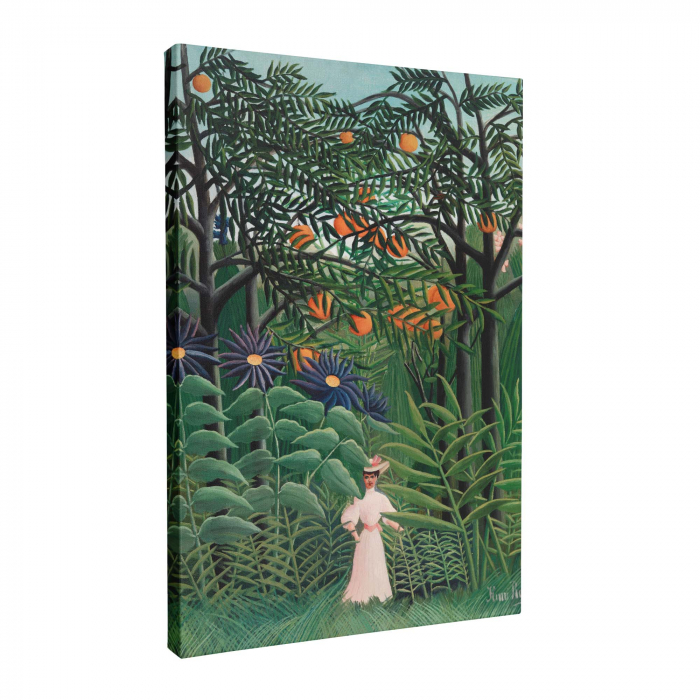 Tablou canvas modern cu o femeie în pădure exotică de Henri Rousseau. [2]