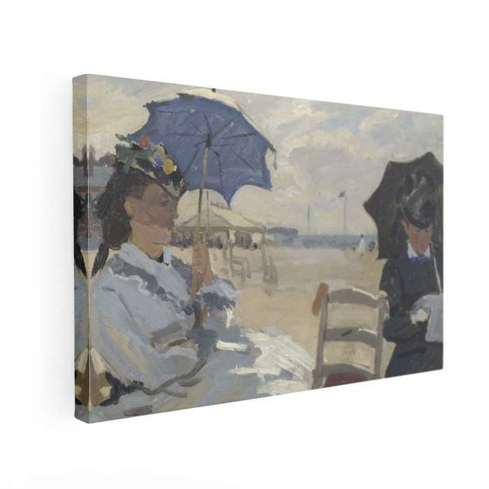 Reproducere canvas a tabloului „The Beach at Trouville” de Monet [2]