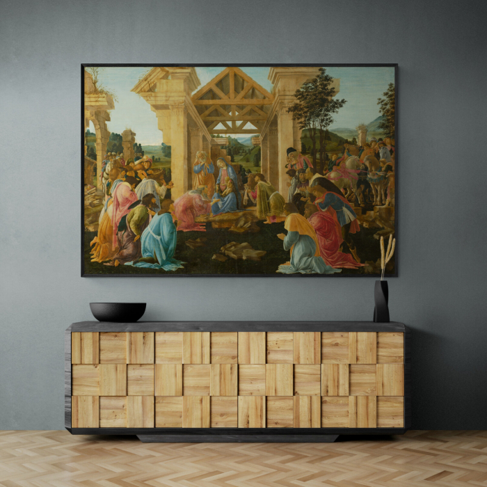The Adoration of the Magi de Botticelli, print pe canvas modern. [1]