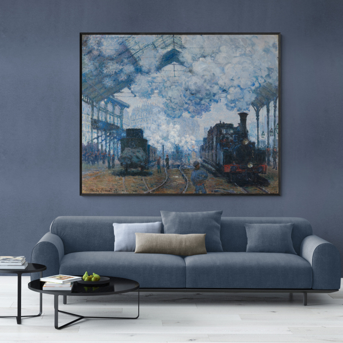 Reproducere tablou Gare Saint-Lazare de Monet pe canvas modern. [1]