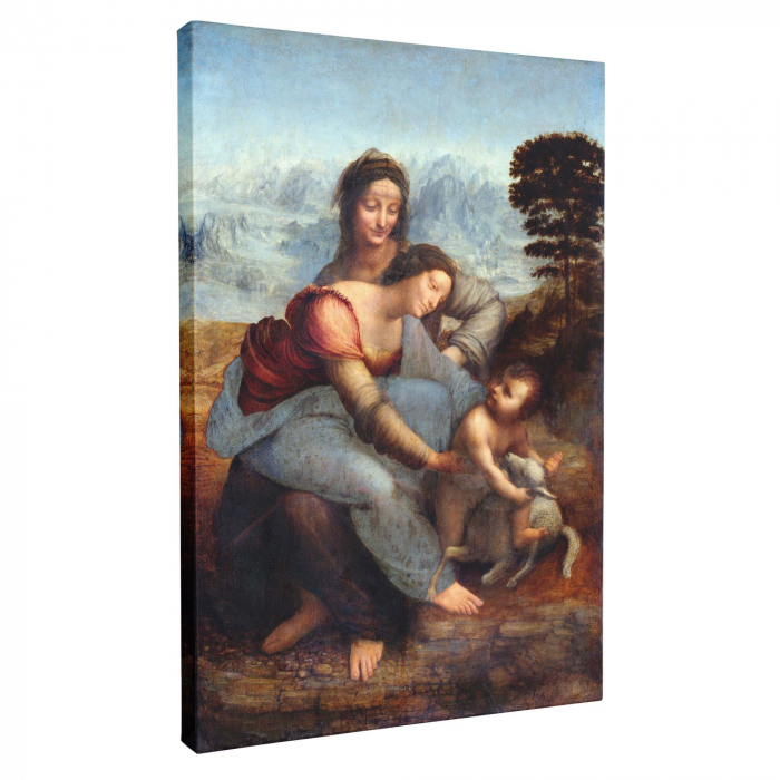 Reinterpretare modernă a operei lui da Vinci, „The Virgin and Child with Saint Anne” pe canvas. [2]