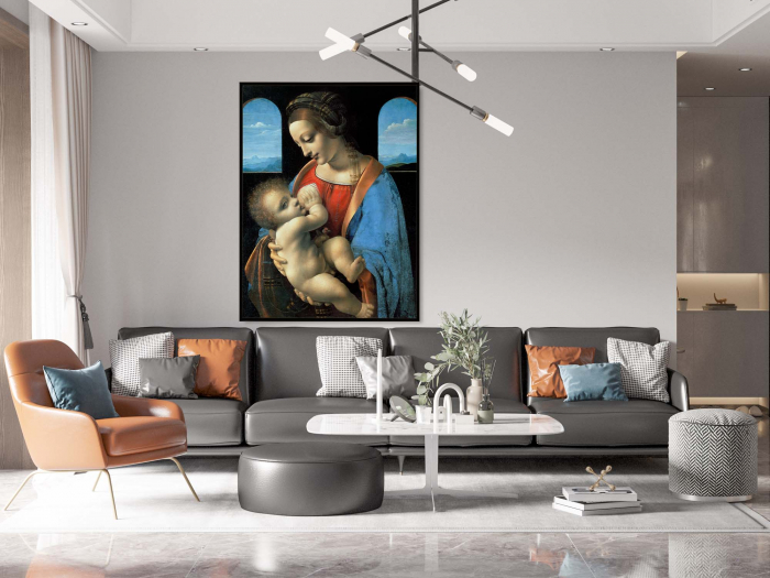 Tablou canvas modern, Madonna Litta, color, pentru living. [2]