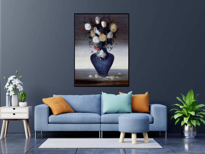 "Tablou canvas modern cu vaza cu flori în stil abstract" [2]
