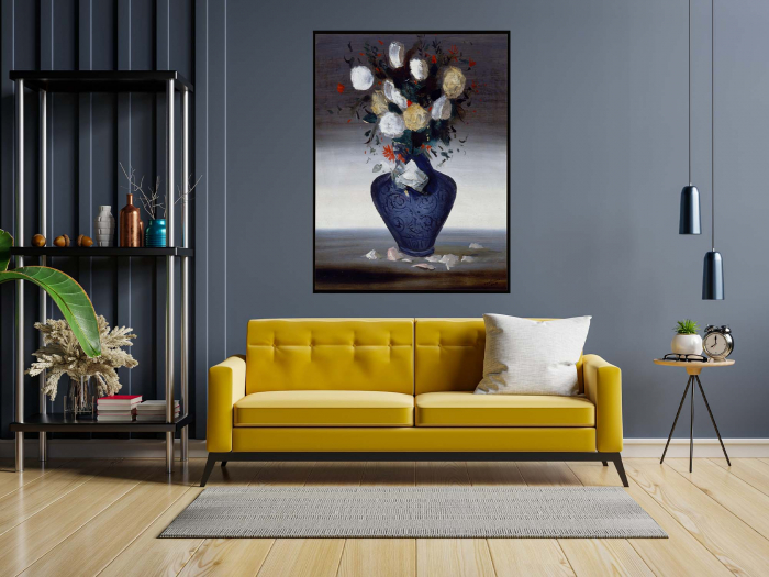 "Tablou canvas modern cu vaza cu flori în stil abstract" [1]