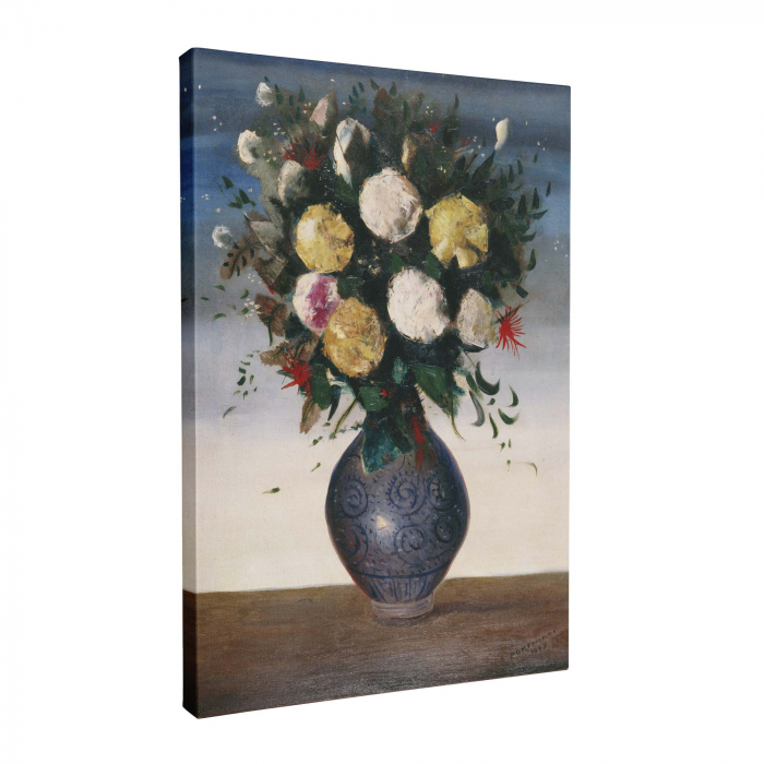 Tablou canvas modern cu vază de flori colorate, printat pe pânză premium. [2]
