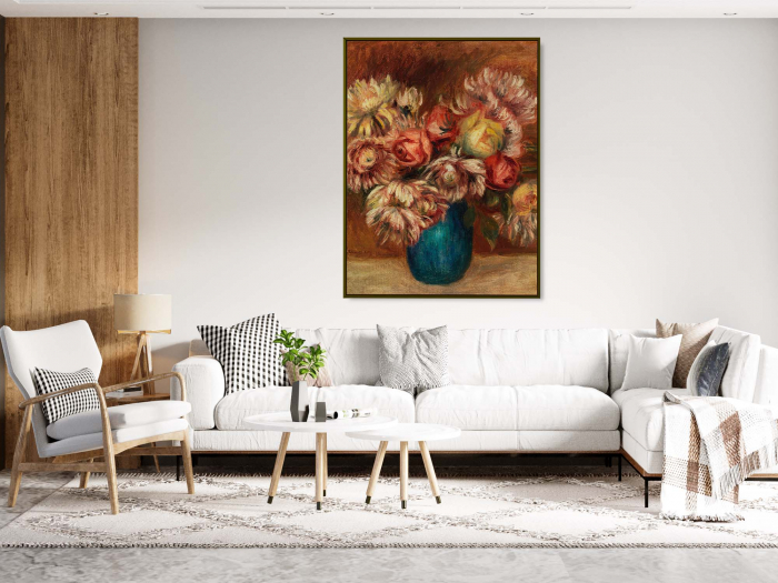 "Reproducere tablou canvas Flowers in a Green Vase de Pierre Renoir" [1]