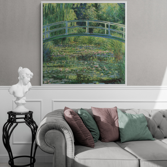 Reinterpretare modernă a tabloului "The Water-Lily Pond" de Monet pe canvas. [1]
