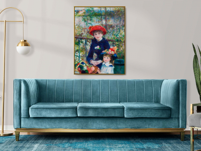 Reproducere pe canvas a lucrării Two Sisters de Renoir, ideală pentru decor modern. [1]