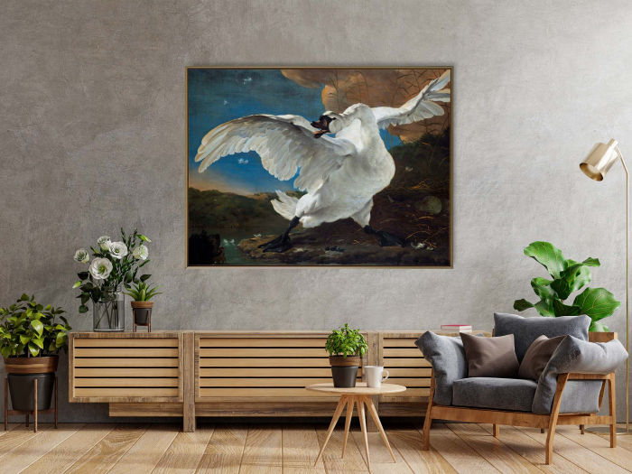 Tablou canvas, Intaglio, color, Clasic, Lebada, print pe panza Premium, pentru living, hol [1]