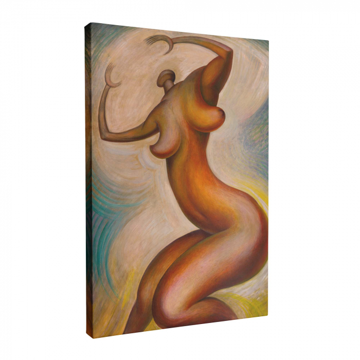 Tablou canvas, Intaglio, color, Suprarealism, Silueta femeie, print pe panza Premium, pentru living, hol, dormitor [2]