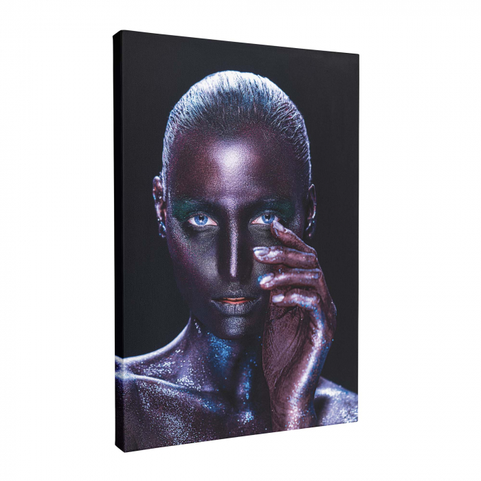 Tablou canvas, Intaglio, Modern, albastru, Portret femeie senzuala, print pe panza Premium, pentru hol, birou [3]