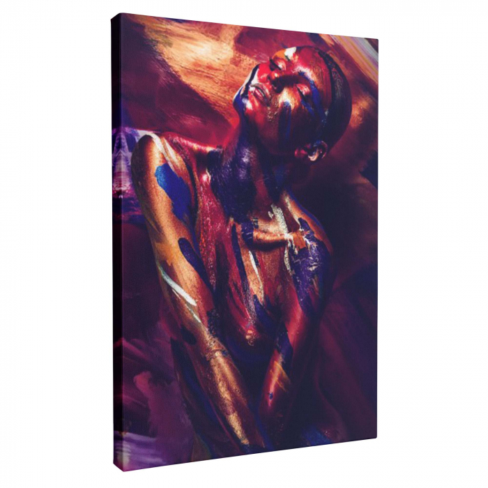Tablou canvas, Intaglio, Modern, multicolor, Portret Femeie, print pe panza Premium, pentru bucatarie [2]