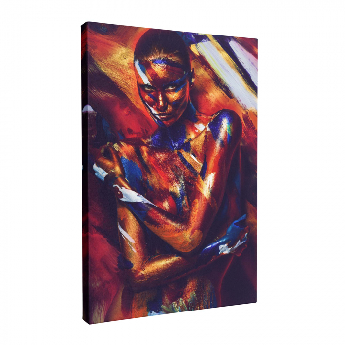 Tablou canvas, Intaglio, Modern, multicolor, Portret Femeie, print pe panza Premium, pentru living [2]