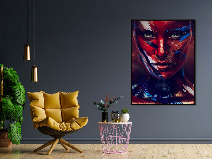 Tablou canvas, Intaglio, Modern, multicolor, Portret Femeie, print pe panza Premium, pentru hol, birou [1]