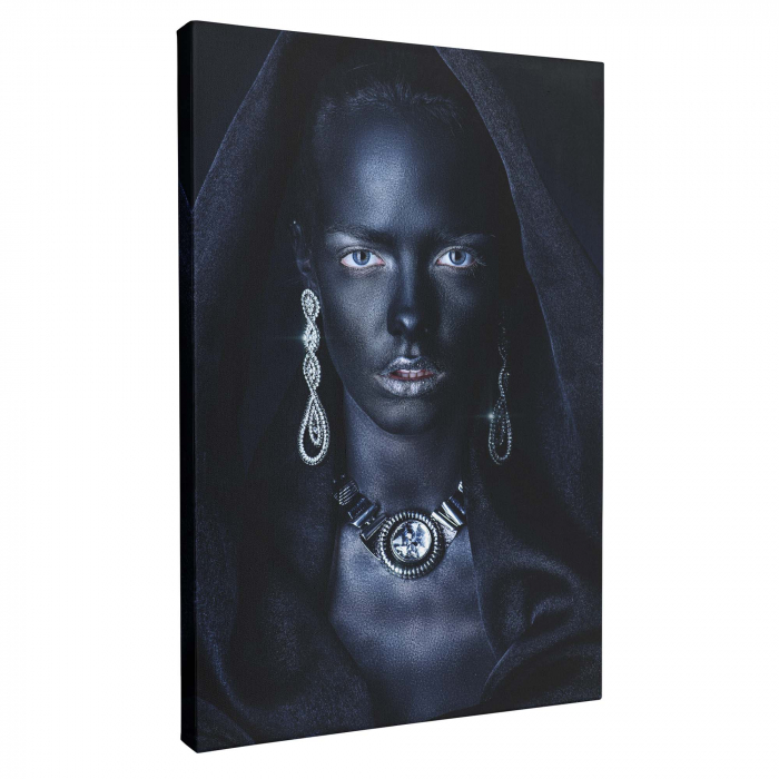 Tablou canvas, Intaglio, Modern, negru, Portret femeie, print pe panza Premium, pentru living [4]