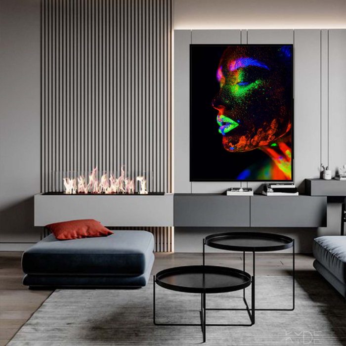 Tablou canvas, Intaglio, Modern, Portret Femeie multicolor, print pe panza Premium, pentru living [1]