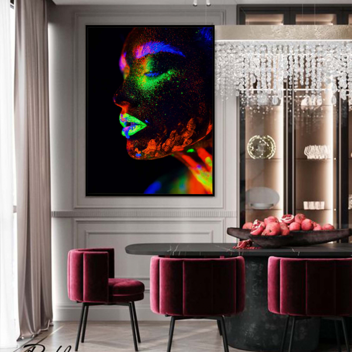 Tablou canvas, Intaglio, Modern, Portret Femeie multicolor, print pe panza Premium, pentru living [2]